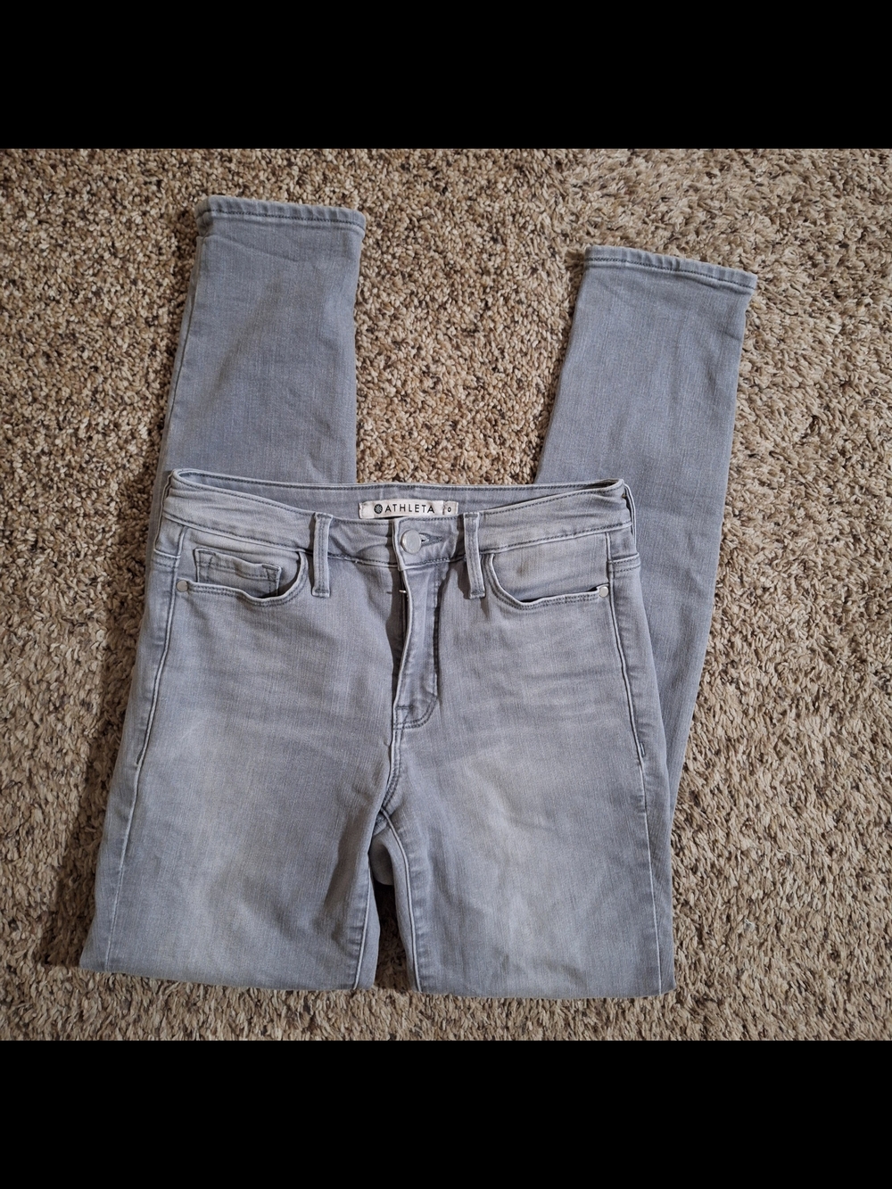 Athleta Light Grey Sculptek Skinny Jeans Size 0